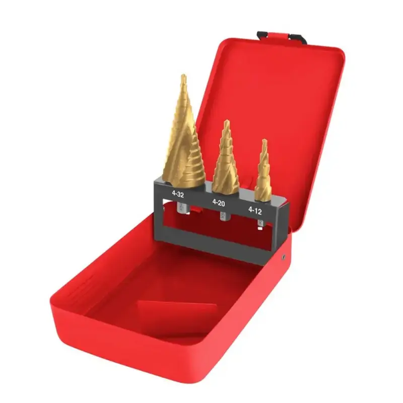 Sale Ronix Spiralstufenbohrer Set 3 teilig 4 bis 32 mm titanbeschichtet RH-5903